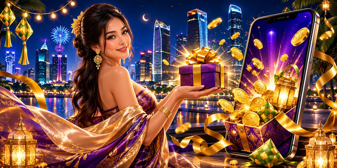 Promo dan bonus deposit dengan suasana festival neon yang berenergi