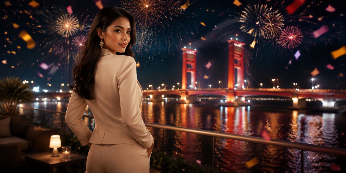 Pemain VIP menikmati bonus dan permainan di tepi pantai dengan suasana sore